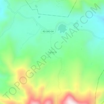 Mapa topográfico Ixpaco, altitude, relevo