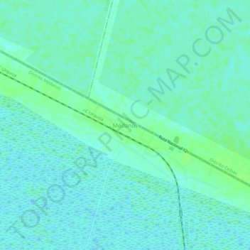 Mapa topográfico Médanos, altitude, relevo