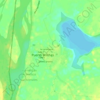 Mapa topográfico cienaga, altitude, relevo