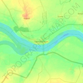 Mapa topográfico Seorinarayan, altitude, relevo