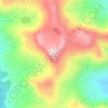 Mapa topográfico Mount Mackenzie, altitude, relevo