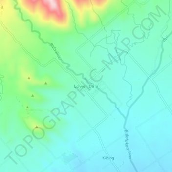 Mapa topográfico Lower Bala, altitude, relevo