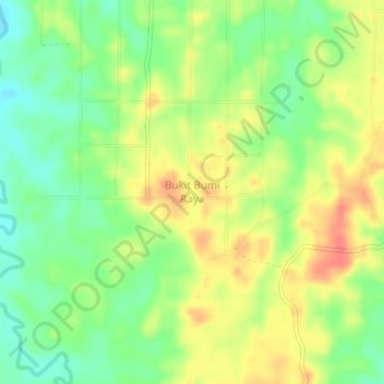 Mapa topográfico Bukit Bumi Raya, altitude, relevo