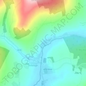 Mapa topográfico Quarry Street, altitude, relevo