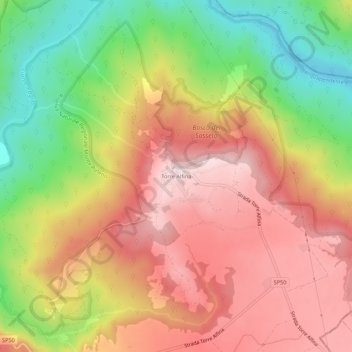 Mapa topográfico Torre Alfina, altitude, relevo