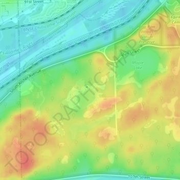 Mapa topográfico Bull Frog Lake Dam, altitude, relevo