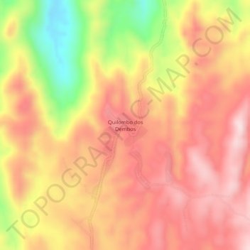 Mapa topográfico Quilombo dos Dembos, altitude, relevo