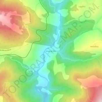 Mapa topográfico Aldea de Ebro, altitude, relevo