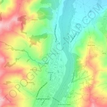Mapa topográfico Cascinapiano, altitude, relevo