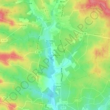 Mapa topográfico Grand Babeau, altitude, relevo