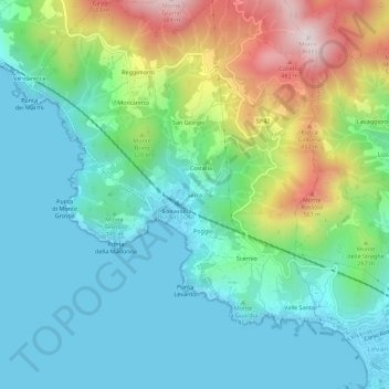 Mapa topográfico Serra, altitude, relevo