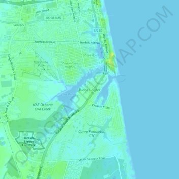 Mapa topográfico Rudee Heights, altitude, relevo