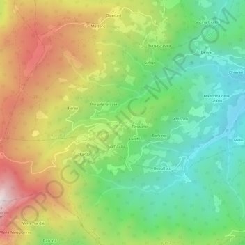 Mapa topográfico Lemma, altitude, relevo
