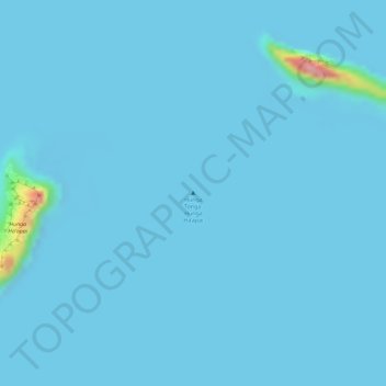 Mapa topográfico Hunga Tonga-Hunga Ha’apai, altitude, relevo