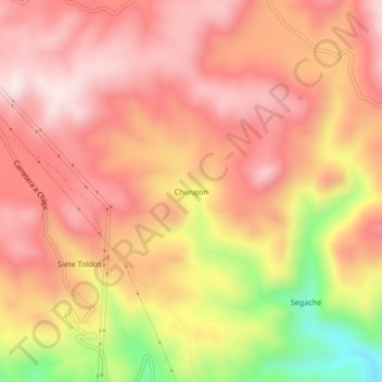 Mapa topográfico Churajon, altitude, relevo
