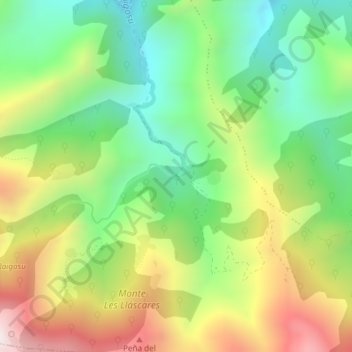 Mapa topográfico El Bayu, altitude, relevo