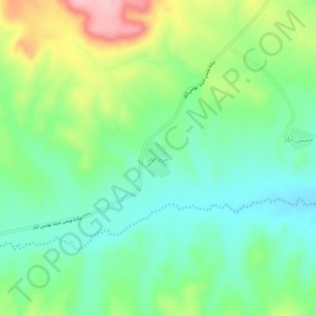 Mapa topográfico خرم آباد, altitude, relevo