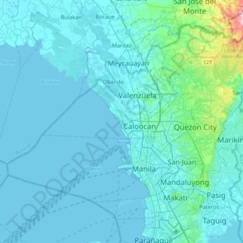 Mapa topográfico Navotas, altitude, relevo