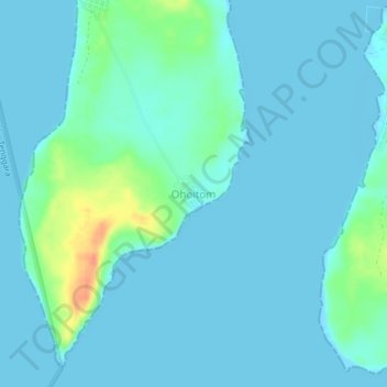 Mapa topográfico Ohoitom, altitude, relevo