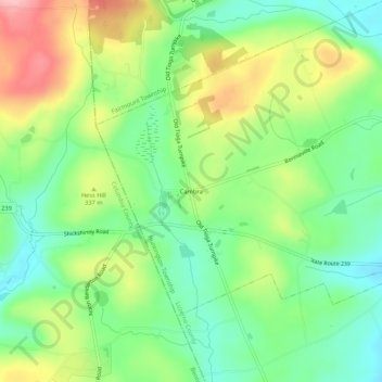 Mapa topográfico Cambra, altitude, relevo