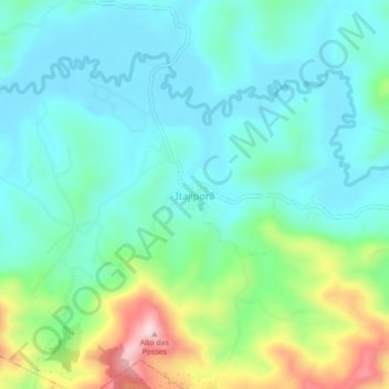 Mapa topográfico Itajiporã, altitude, relevo