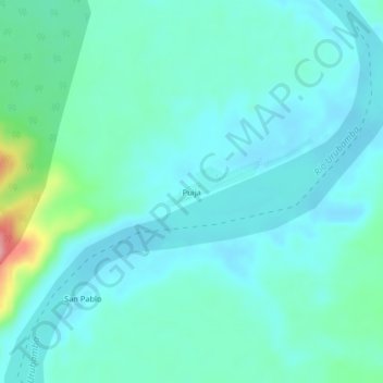 Mapa topográfico Puija, altitude, relevo