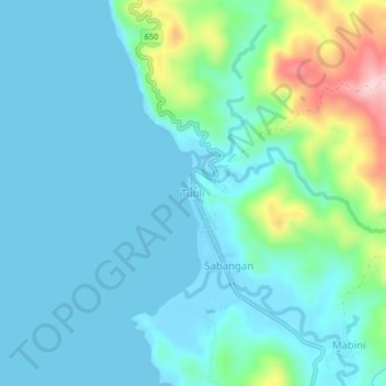 Mapa topográfico Tubli, altitude, relevo