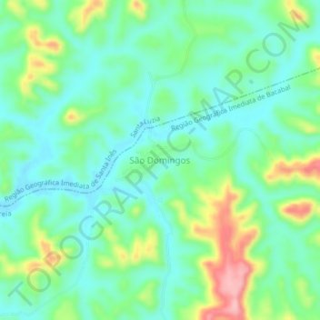 Mapa topográfico São Domingos, altitude, relevo