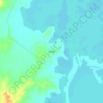 Mapa topográfico Ceibal, altitude, relevo