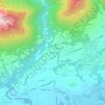 Mapa topográfico Toschian, altitude, relevo