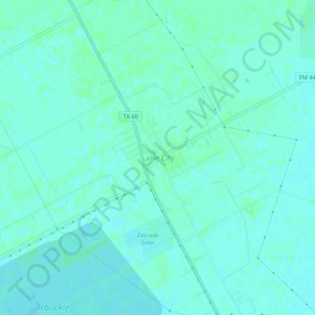 Mapa topográfico Lane City, altitude, relevo