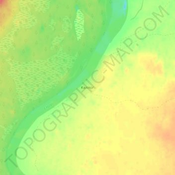 Mapa topográfico Kellog, altitude, relevo