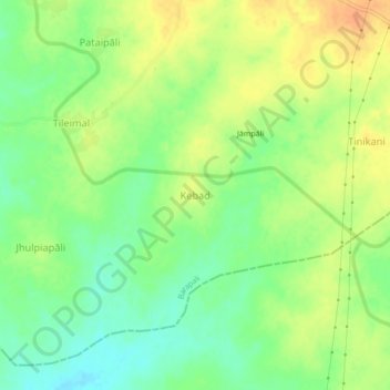 Mapa topográfico Kebad, altitude, relevo