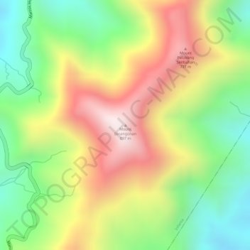 Mapa topográfico Mount Binangonan, altitude, relevo