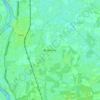 Mapa topográfico Boskamp, altitude, relevo