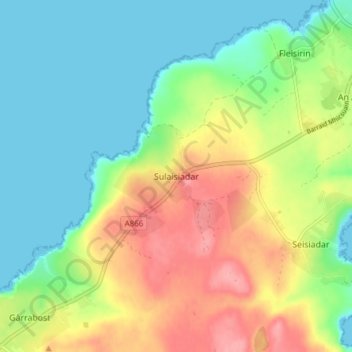 Mapa topográfico Shulishader, altitude, relevo