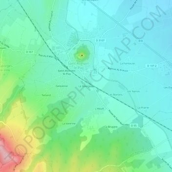 Mapa topográfico Le Bourgeat, altitude, relevo