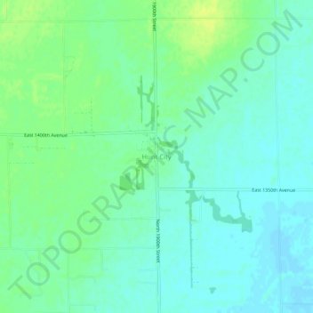 Mapa topográfico Hunt City, altitude, relevo