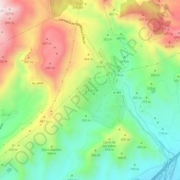 Mapa topográfico La Envía, altitude, relevo