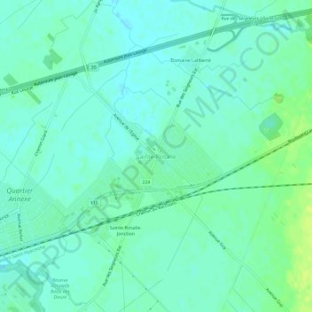Mapa topográfico Sainte-Rosalie, altitude, relevo