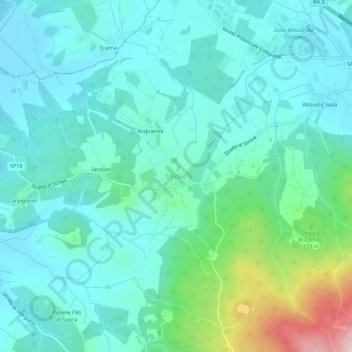 Mapa topográfico Strove, altitude, relevo