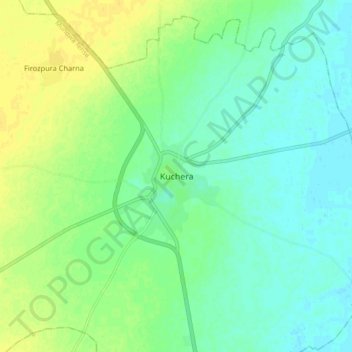Mapa topográfico Kuchera, altitude, relevo