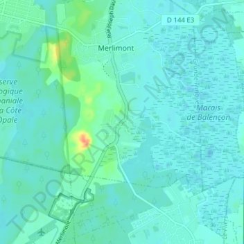 Mapa topográfico L'Épy, altitude, relevo