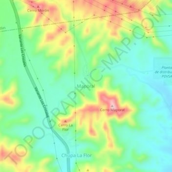 Mapa topográfico Maporal, altitude, relevo