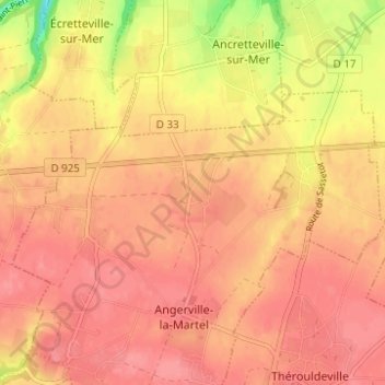 Mapa topográfico Limerville, altitude, relevo