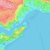 Mapa topográfico Puntilla Tenglo, altitude, relevo