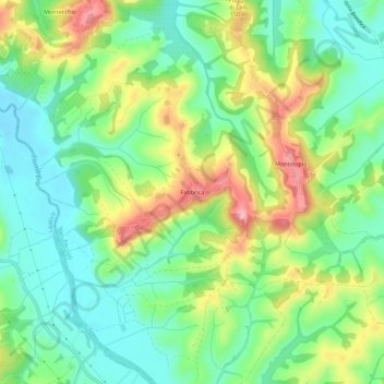 Mapa topográfico Fabbrica, altitude, relevo