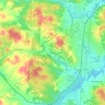 Mapa topográfico Comet, altitude, relevo
