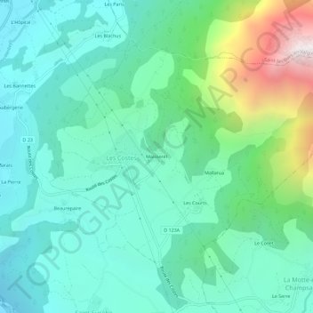 Mapa topográfico Maisseret, altitude, relevo