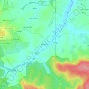 Mapa topográfico Beau Repos, altitude, relevo
